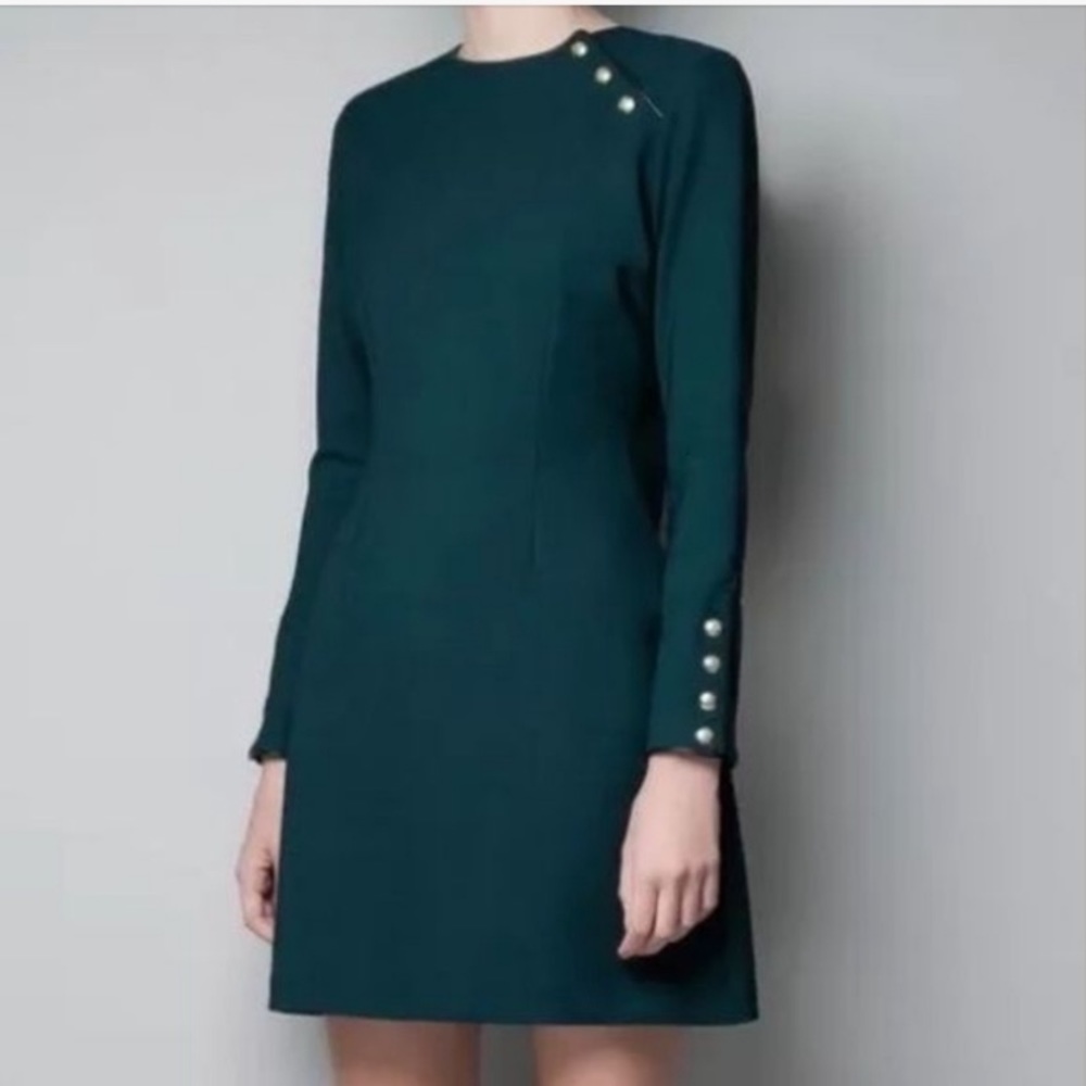 Zara Dark Green Military Style Dress